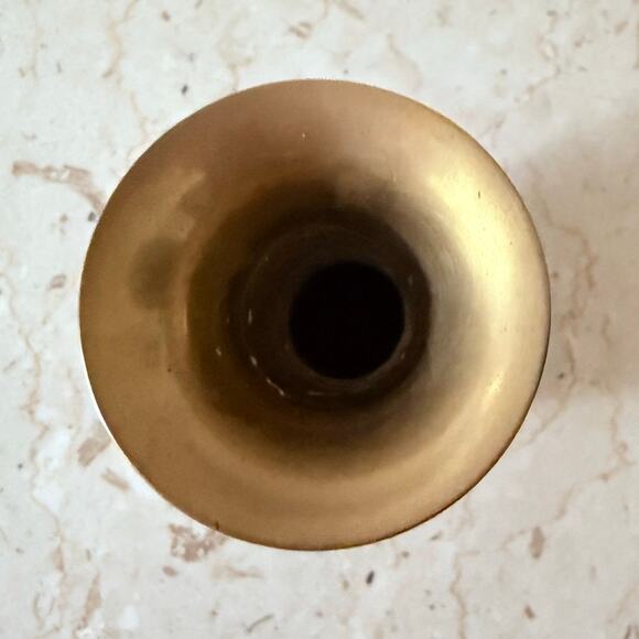 Vintage Indian Brass Vase Hand Etched Peacock Floral Design Meenakari Enamel 7” - Picture 2 of 7